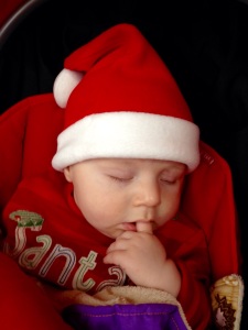Even Santa's little helper needs to sleep sometimes